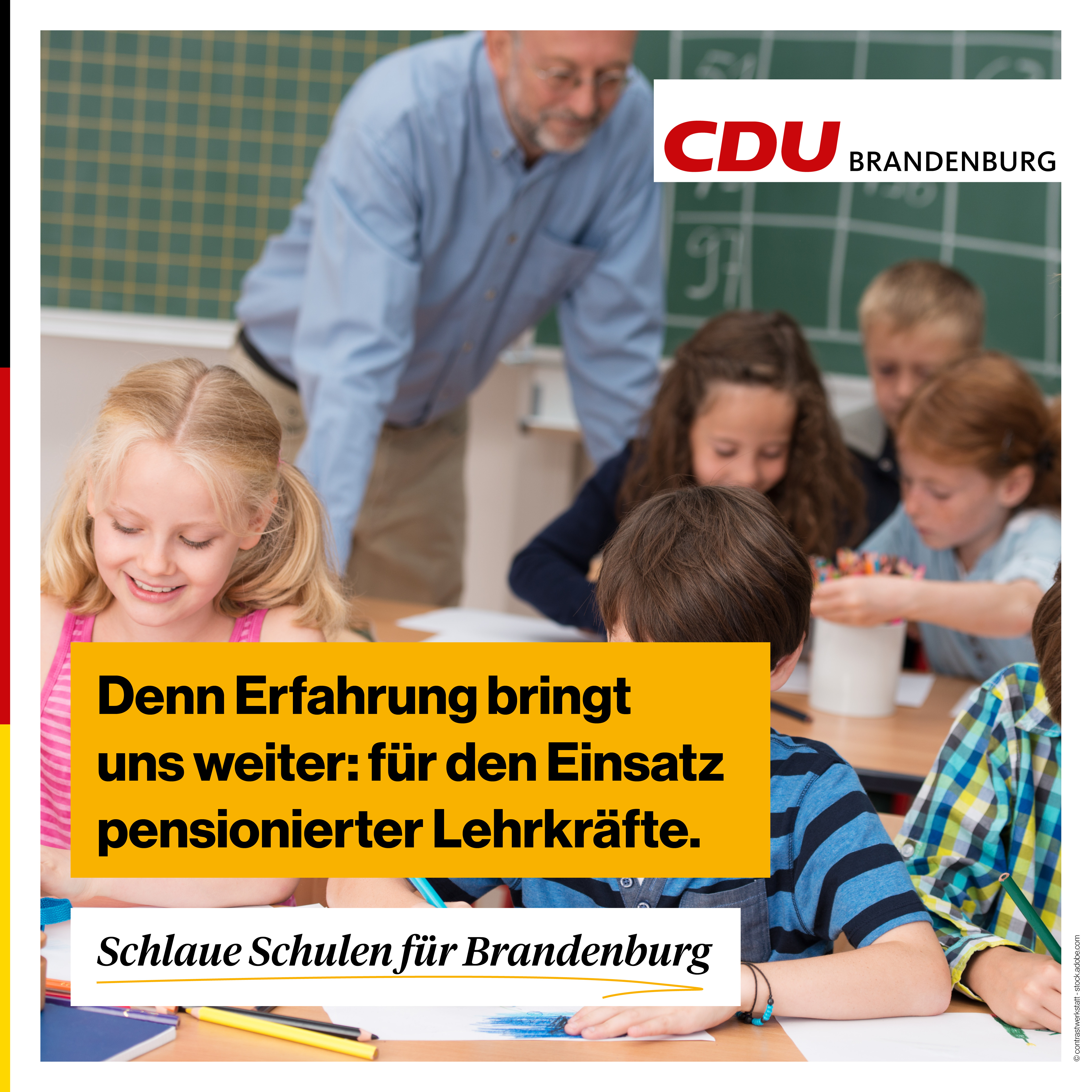 Denn Erfahrung bringt uns weiter: für den Einsatz pensionierter Lehrkräfte. Denn Erfahrung bringt uns weiter: für den Einsatz pensionierter Lehrkräfte.